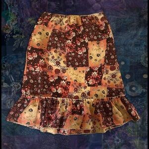 No Boundaries Patchwork Floral Skirt